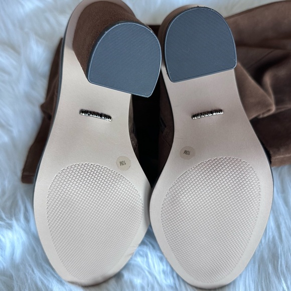 NWOB Gianni Bini Over the Knee Leather Suede Boots w Block Chunky Heel - Picture 8 of 15